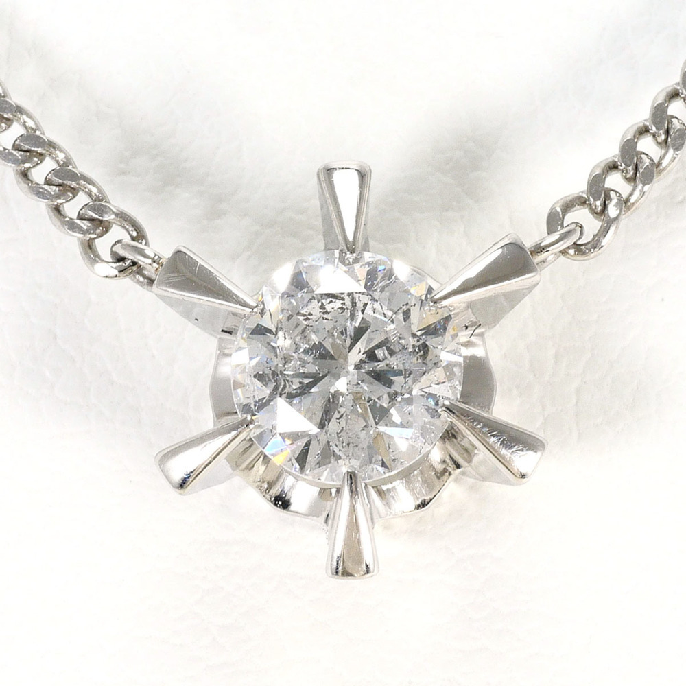 PT850 Platinum Necklace with 0.773ct Diamond (I1 clarity), Total Weight 5.9g,...